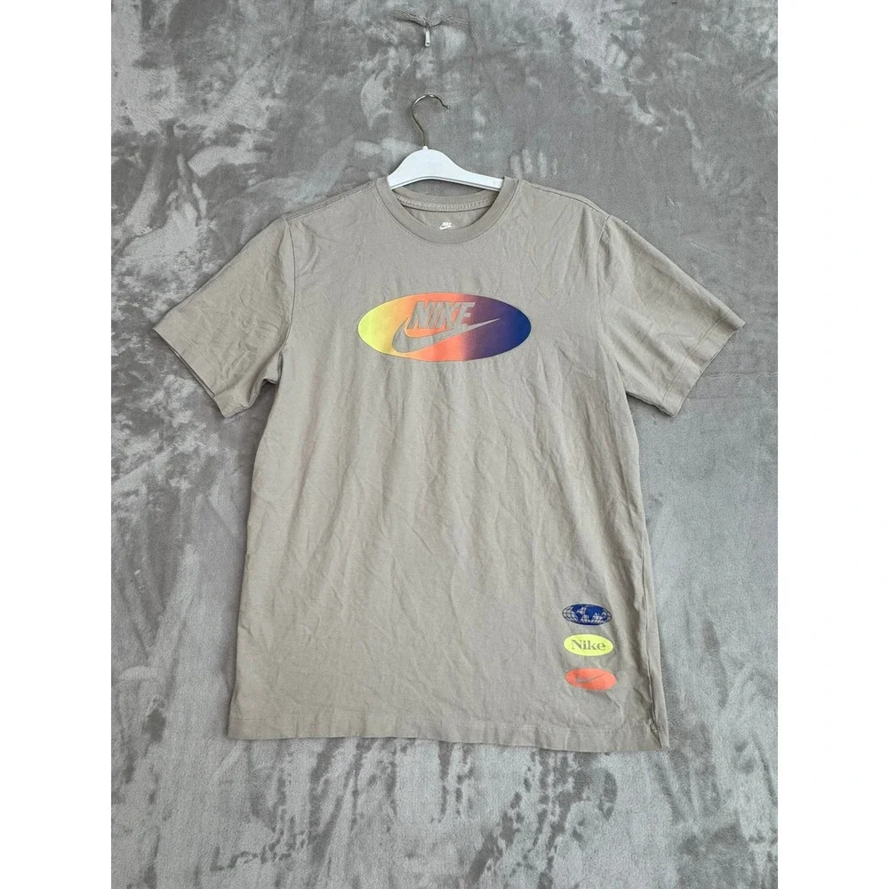 Nike The Nike‎ Tee Mens M Beige Graphic T Shirt Short Sleeve Cotton